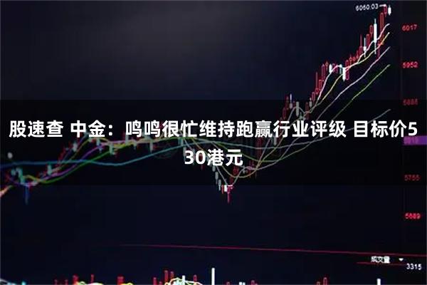 股速查 中金：鸣鸣很忙维持跑赢行业评级 目标价530港元