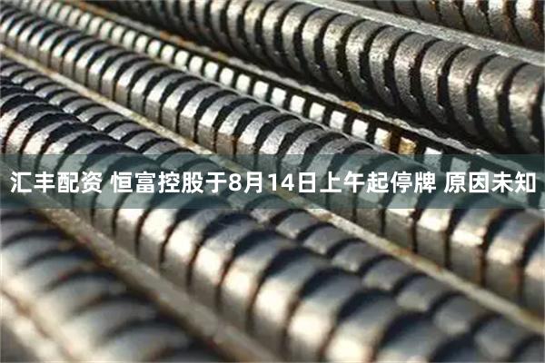 汇丰配资 恒富控股于8月14日上午起停牌 原因未知